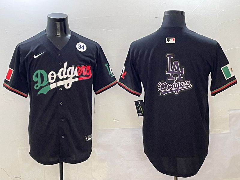 Men Los Angeles Dodgers Blank Black Mexico Second generation Nike 2025 MLB Jersey style 22